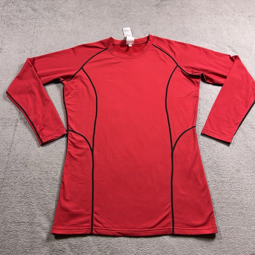 TSLA Long Sleeve Compression Shirt Men's Large Red Base Layer YUD54 Athletic